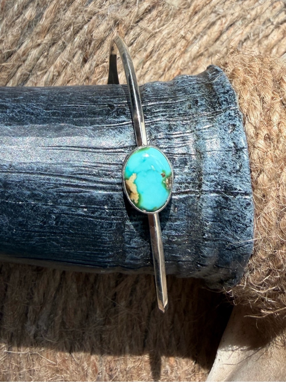 Sterling Silver Turquoise Cuff Bracelet - Bright Turquoise Accent